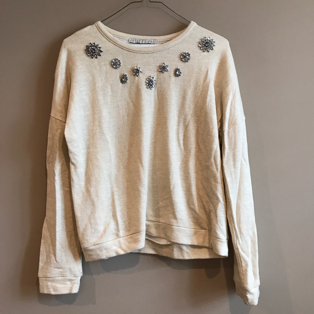 Sparkly cream sweater