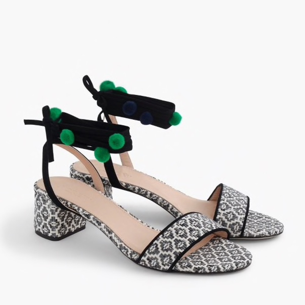 NWB, JCREW Ikat ankle-wrap sandal 6.5