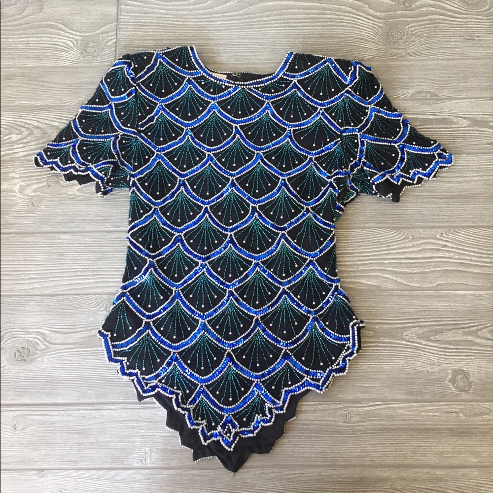 Laurence Kazar Vintage Beaded Top.