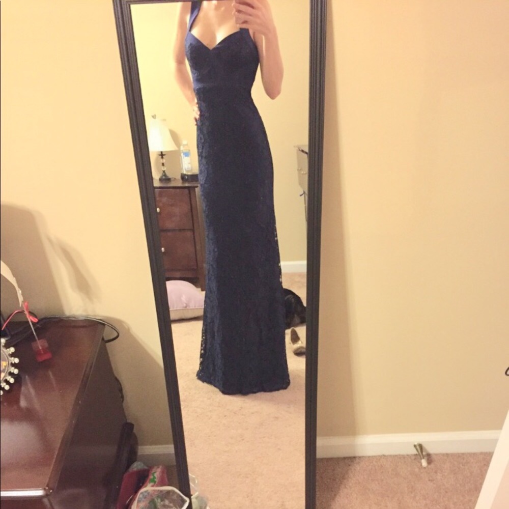 Navy XS Lulu's Lace Gown - never worn out