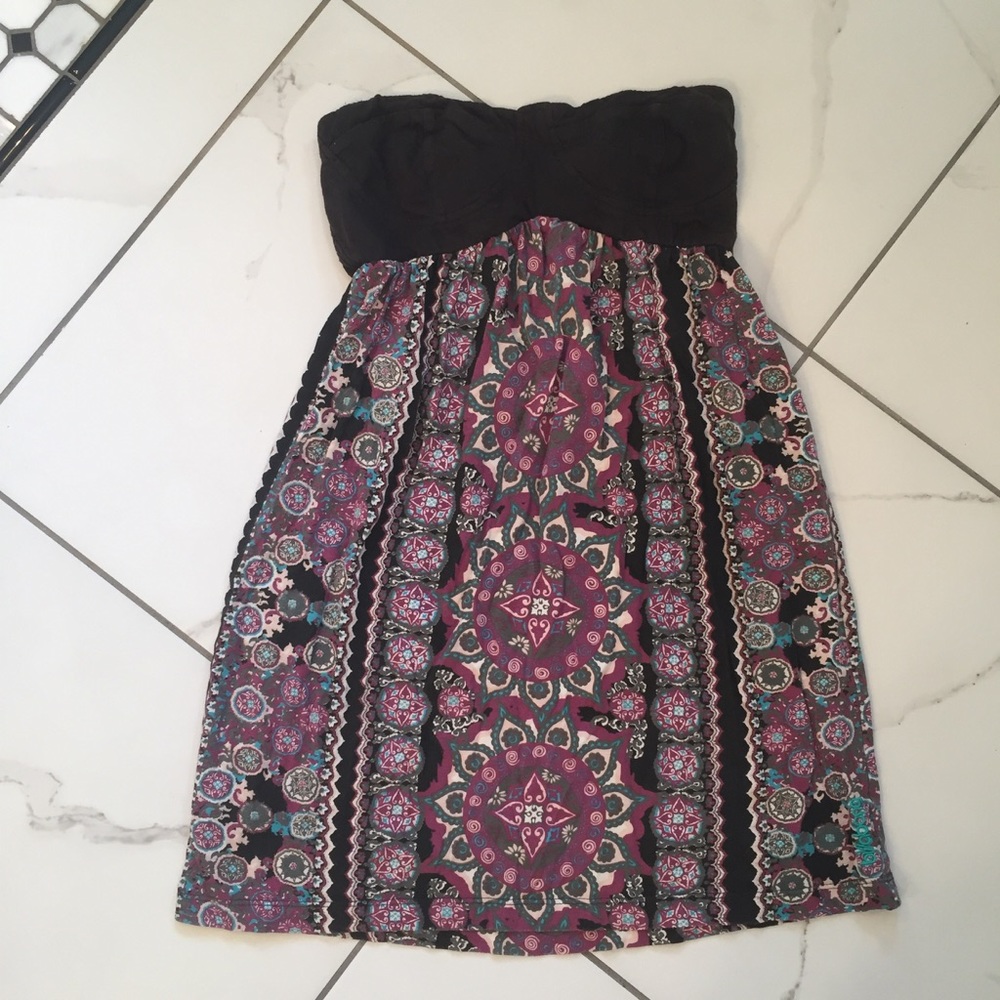 🦋 Billabong Strapless Boho Dress • Small