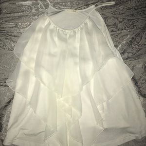 White flouncy tank top