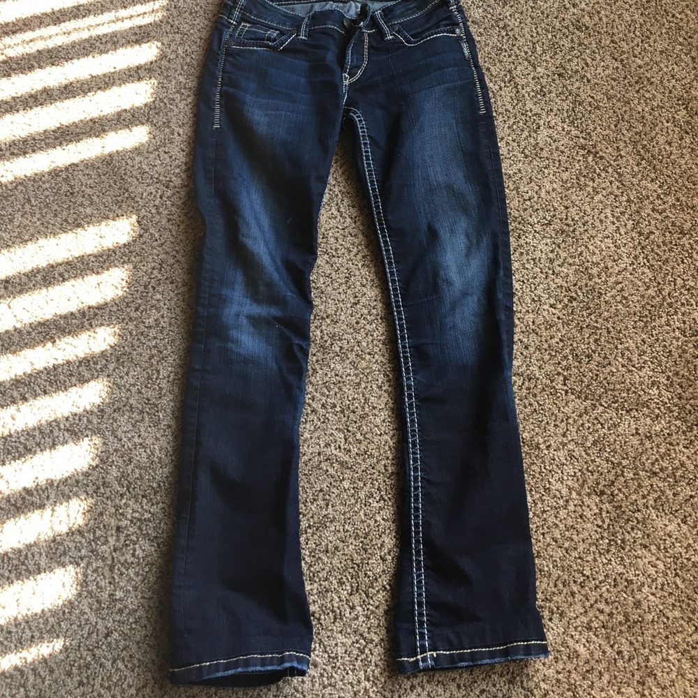 Silver skinny jeans