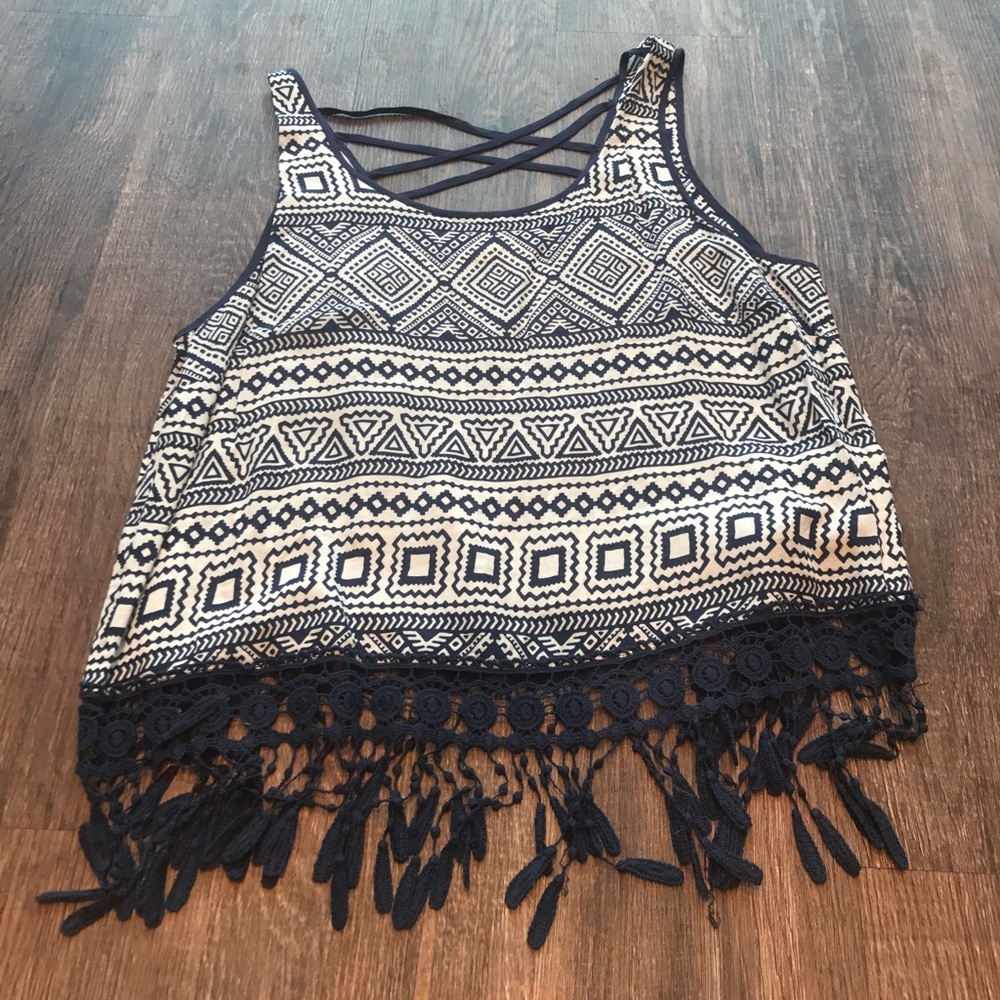 Fringe boheme style top