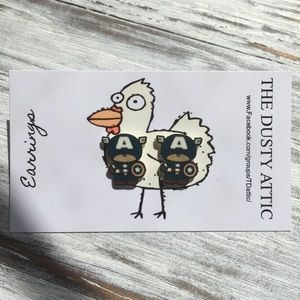 Captain America Stud Post Earrings