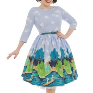 NWT Lindy Bop Oxford Dress! Super Cute Lake Print!