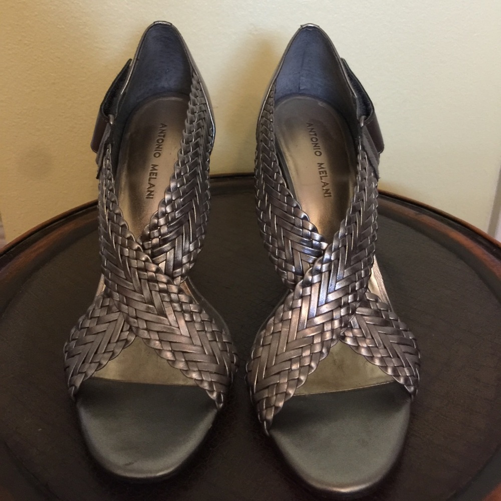 Silver heels with straps