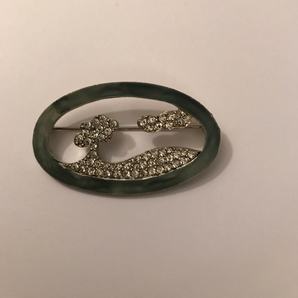 Jeweled and diamond crusted (not real diamonds)pin