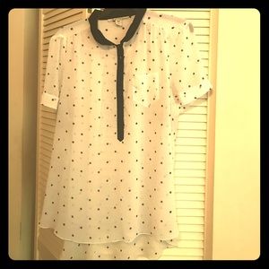 Sheer polka dot top