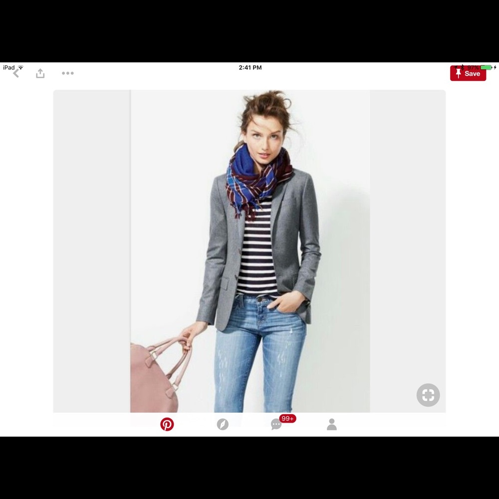 NY&Co. gray striped blazer size 2
