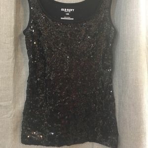 Old Navy black sequin tank