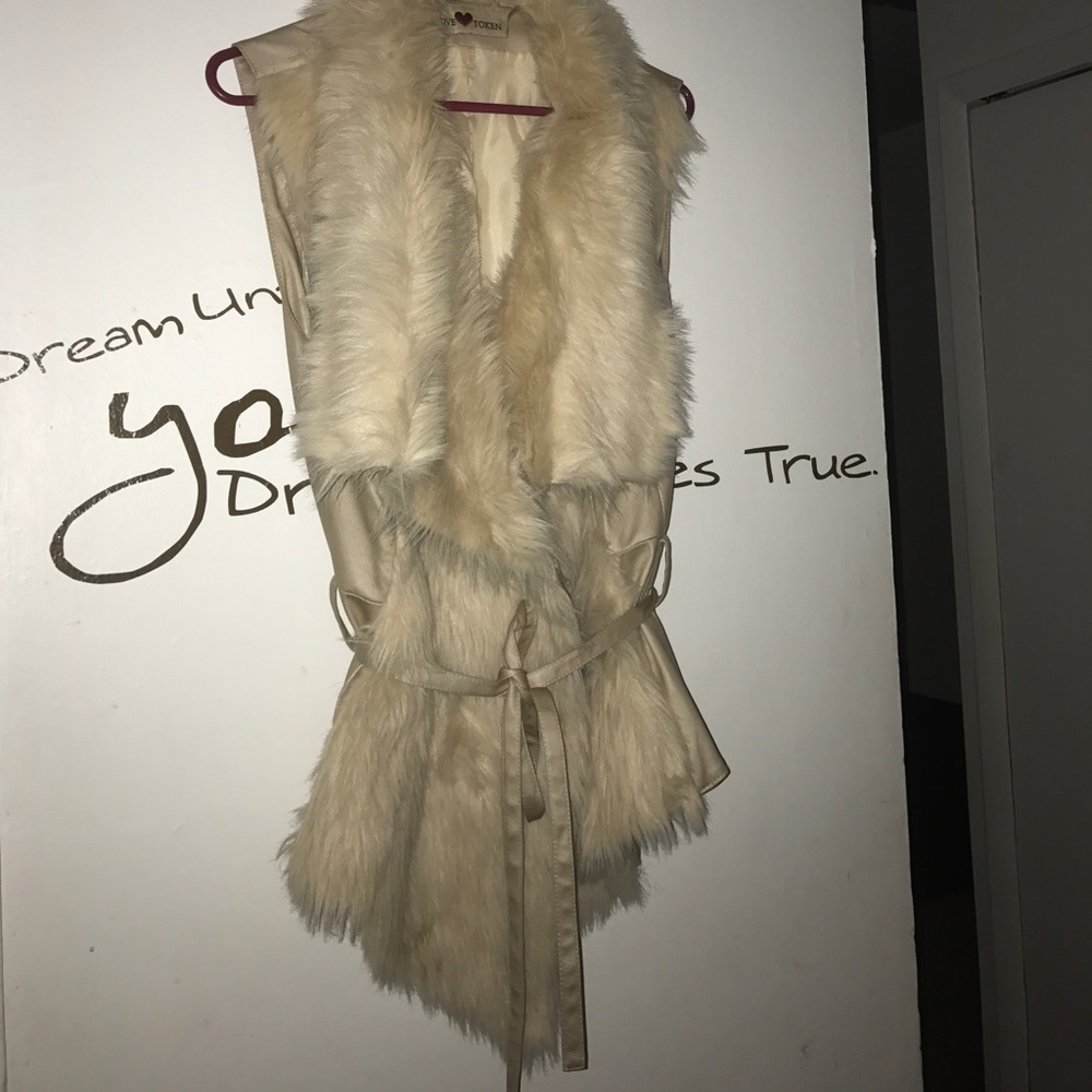 Tan fur vest