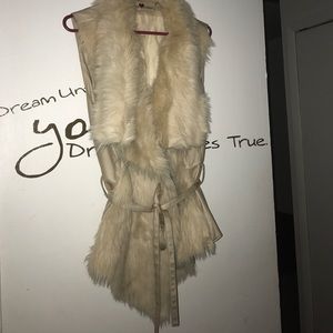 Tan fur vest