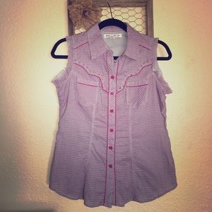Western Button up Tank