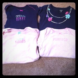 Lot of 4 baby girl onesies