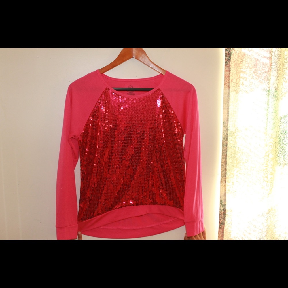 Long Sleeve Sequin Top