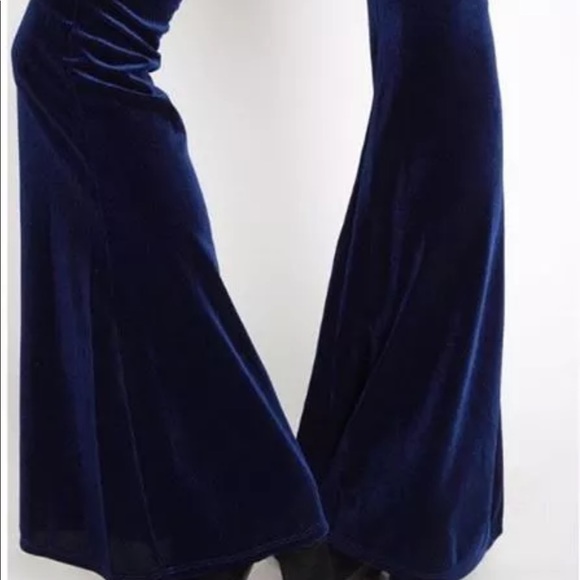 unbranded | Pants & Jumpsuits | Cobalt Blue Velvet Bell Bottom Flared ...