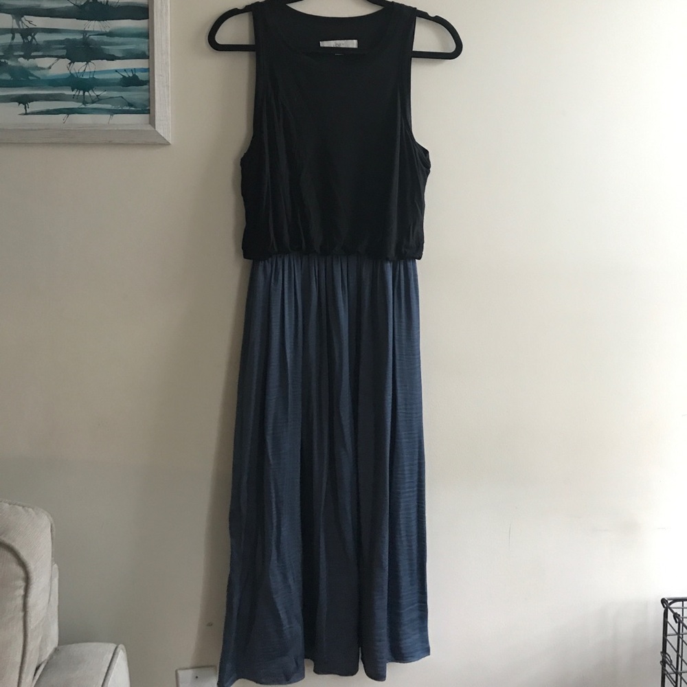 LOFT Mixed Fabric Dress