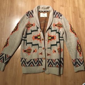 Cowl neck cardigan sweater