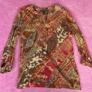 Ralph Lauren printed long sleeve blouse