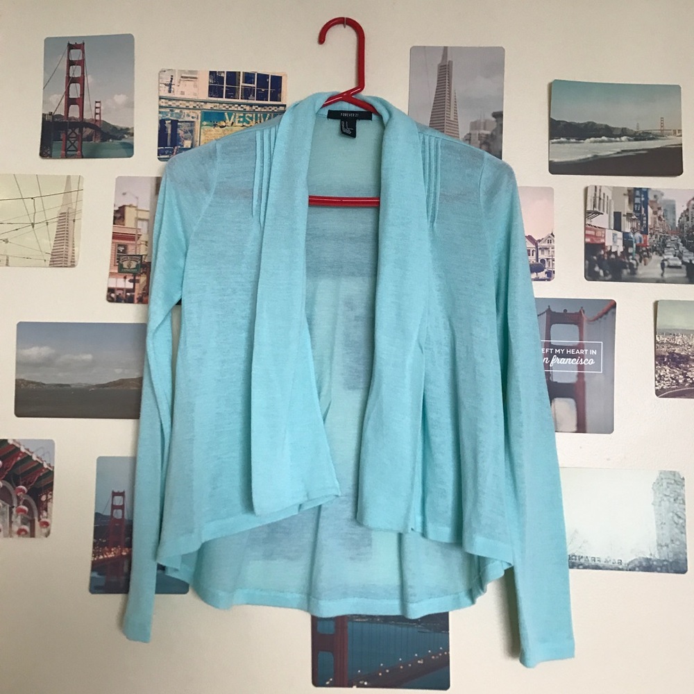 F21 Mint Blue Cardigan