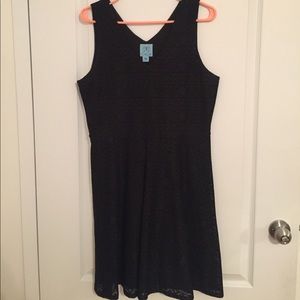 CeCe black knit fit and flare dress