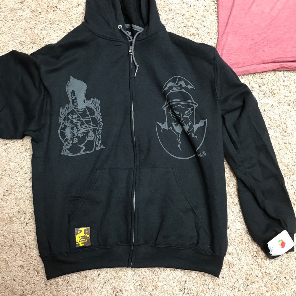 One$OnlyArts screen printed full zip hoodie