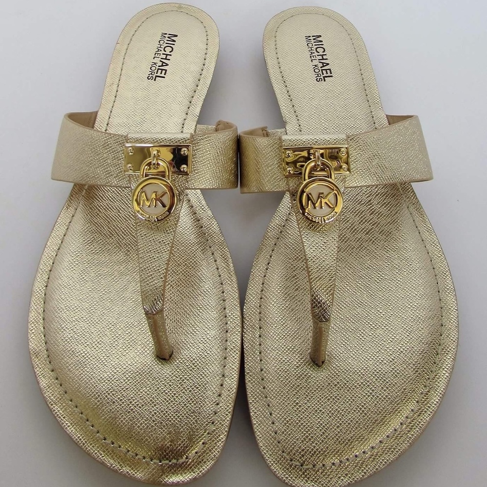 Michael Kors gold sandals size 7 100% authentic