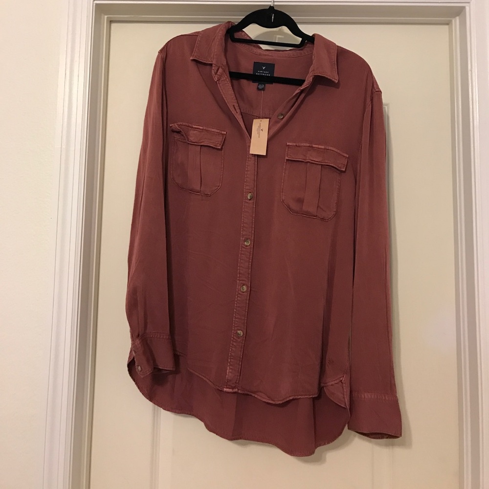 American Eagle Vintage Boyfriend Button-Down NWT