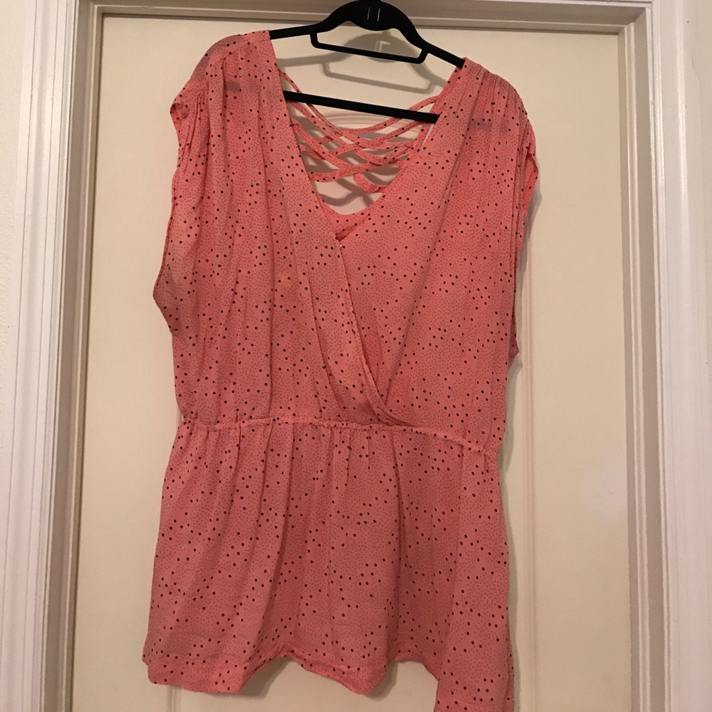F21+ Polka Dot Cross-Back Tunic