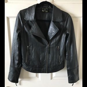 Romeo & Juliet Couture Leather Moto Jacket