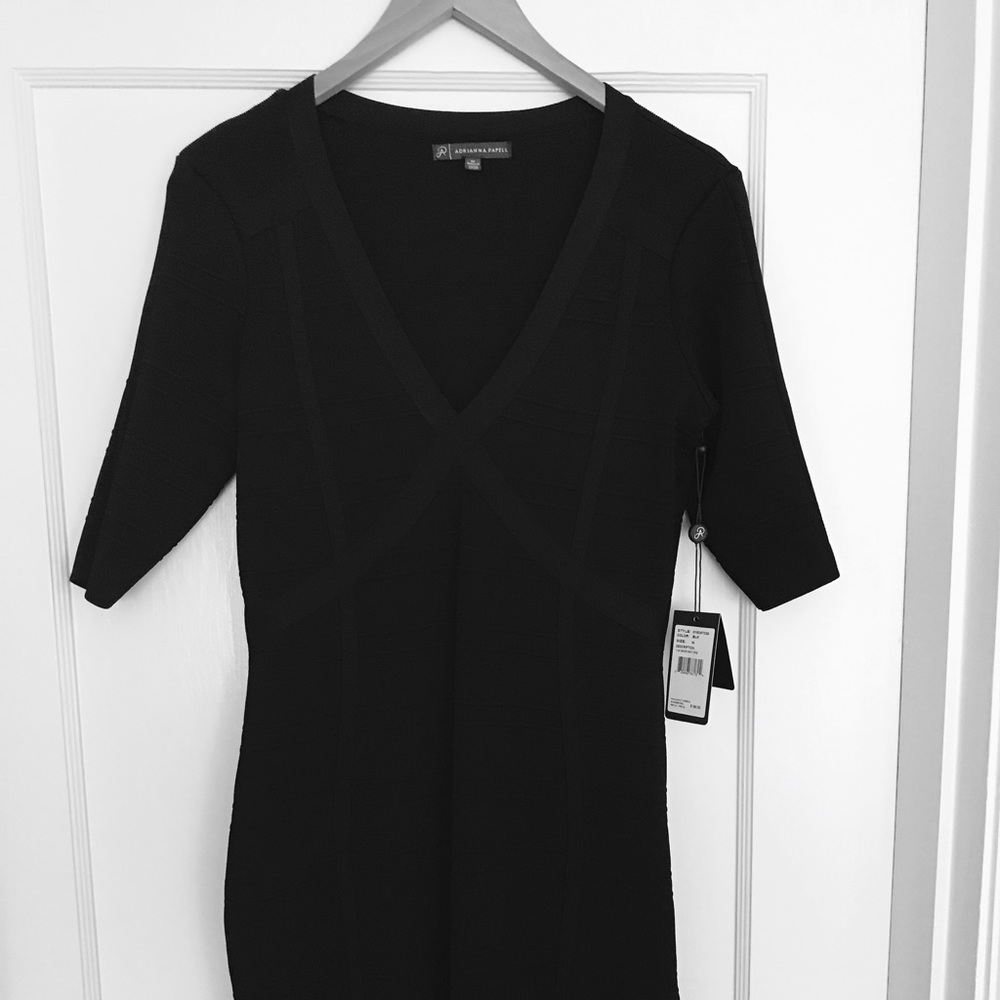 Adrianna Papell black bandage dress