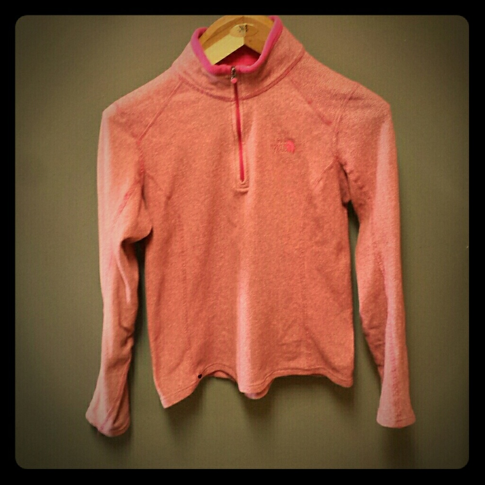 Host pick! North Face pink zip up fleece pullover