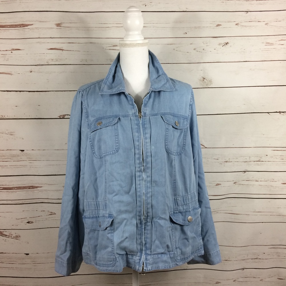 Chambray Jacket Coat by Villiger sz 16W Utility