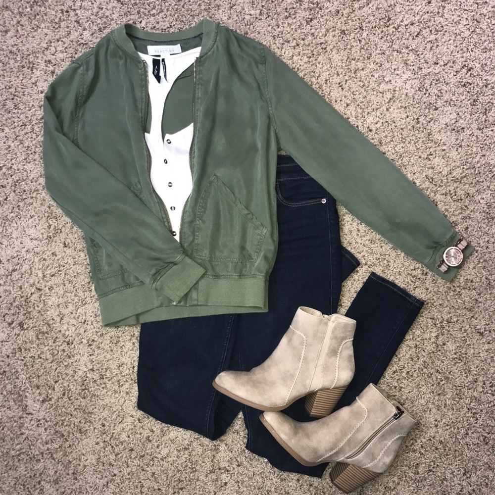 Kenneth Cole Reaction Army Green Jacket