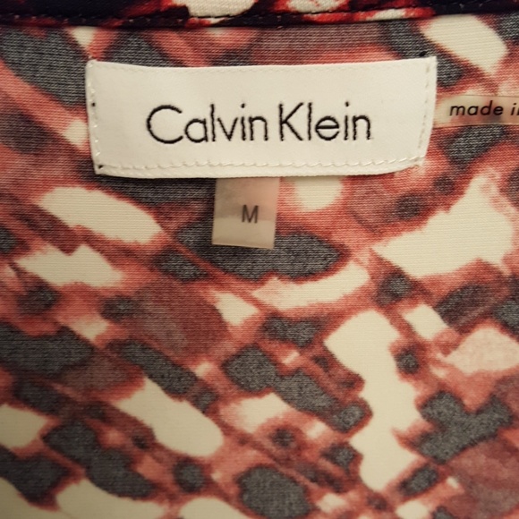 Calvin Klein Print Drape Neck Top - Picture 2 of 8