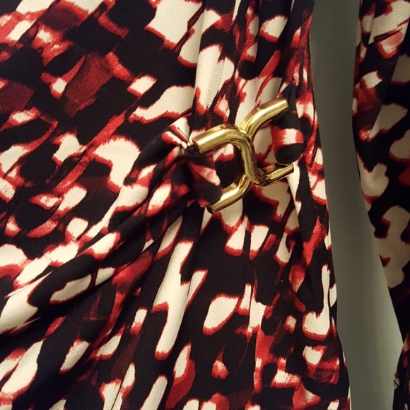 Calvin Klein Print Drape Neck Top - Picture 5 of 8