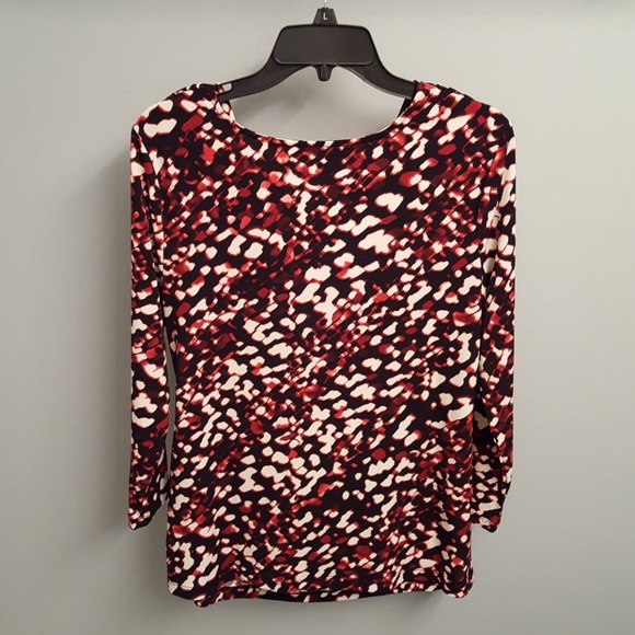 Calvin Klein Print Drape Neck Top - Picture 6 of 8