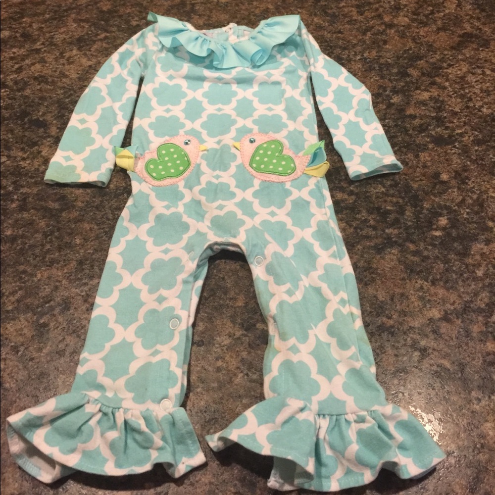Mud Pie ruffle bottom romper