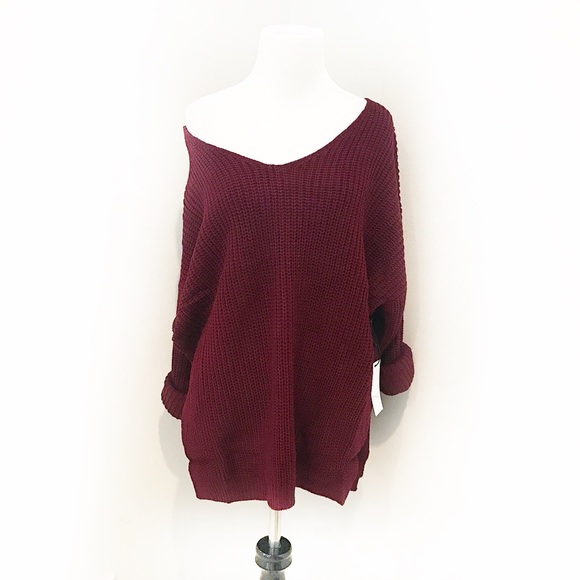 LAST ONE// Burgundy Knitted sweaters - Picture 2 of 4