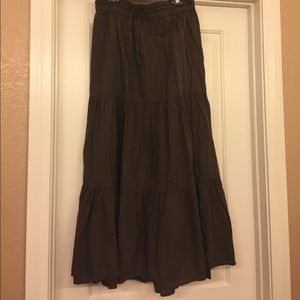 Mudd Brown Cotton Maxi skirt size large