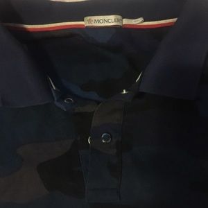 moncler blue camo polo moncler blue camo polo