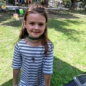 Custom Blue green metallic choker