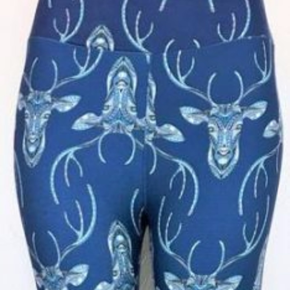 Navy Deer  Buttery Soft Leggings, O/S 4-14