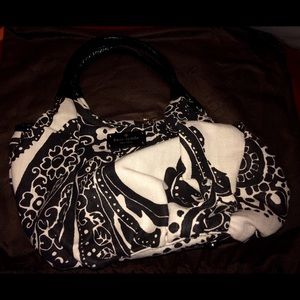 EUC Kate Spade Stevie Satchel - black/natural