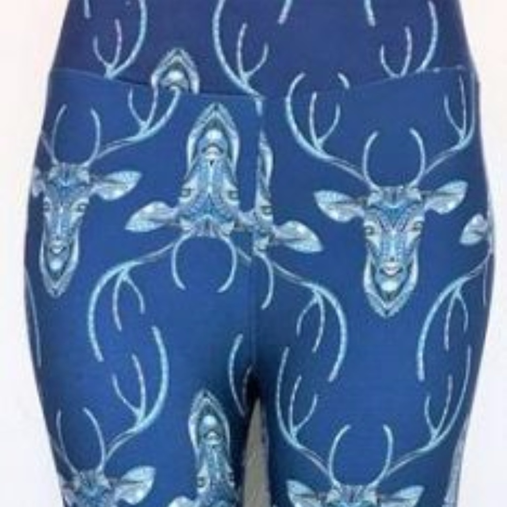 Navy Deer Buttery Soft Leggings, T/C 14-24