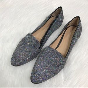 J. Crew Collins Glitter Loafer Shoes Sz 8.5