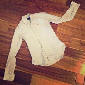 Ralph Lauren blue and white striped oxford