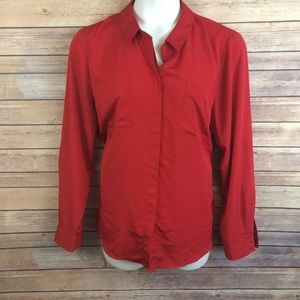 Lane Bryant Button Down Blouse Career long Sleeve