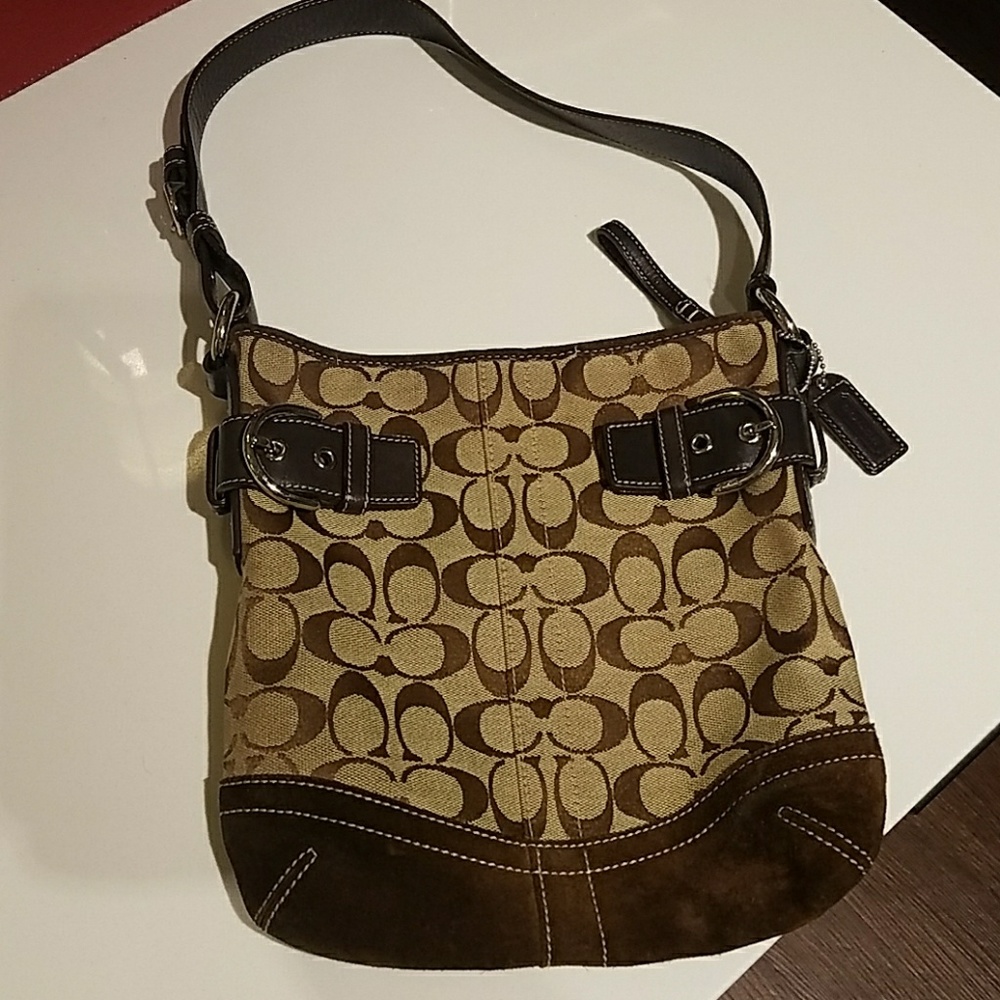 Suede Coach Satchel
